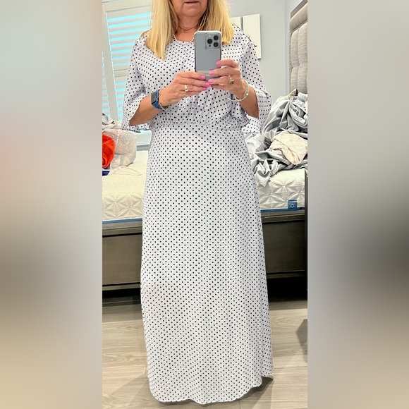 Who What Wear long polka dot dress. size L - Picture 2 of 6